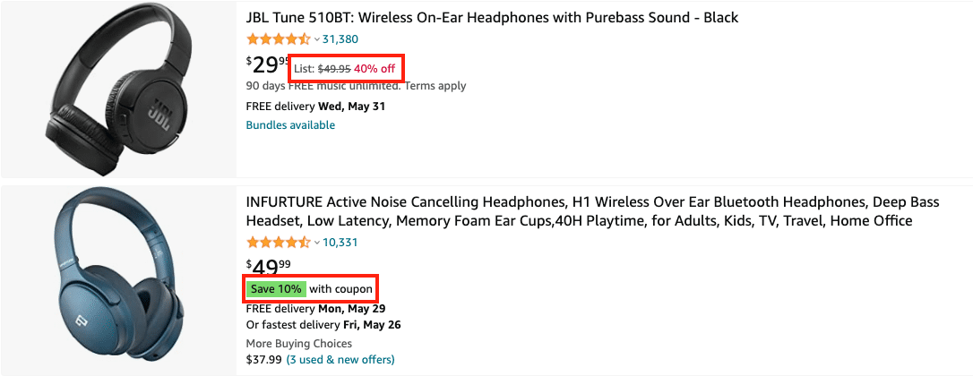 Amazon promotions example