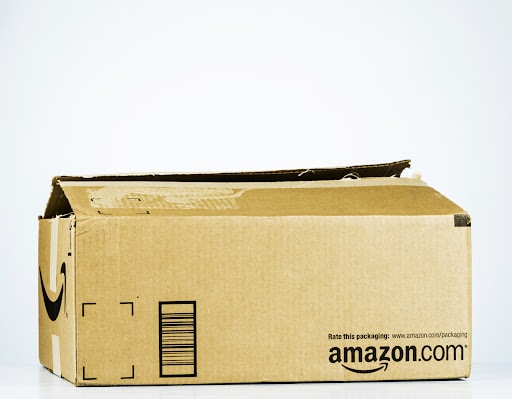 A packaging carton box for Amazon found on the floor.