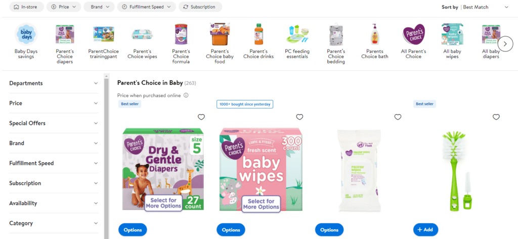 Parent's Choice products on Walmart.com